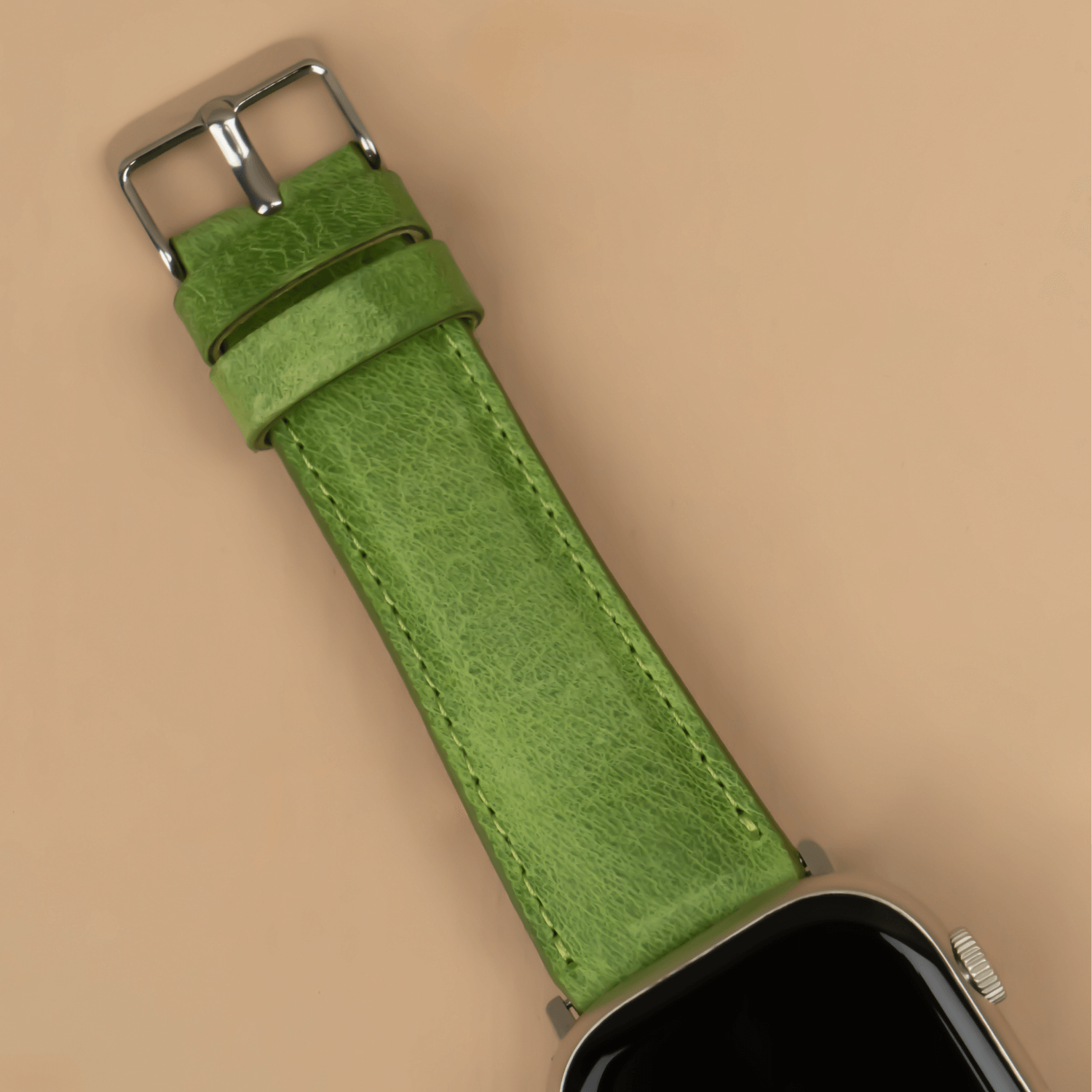 Apple Watch Sheen Green Leather Strap - Boston