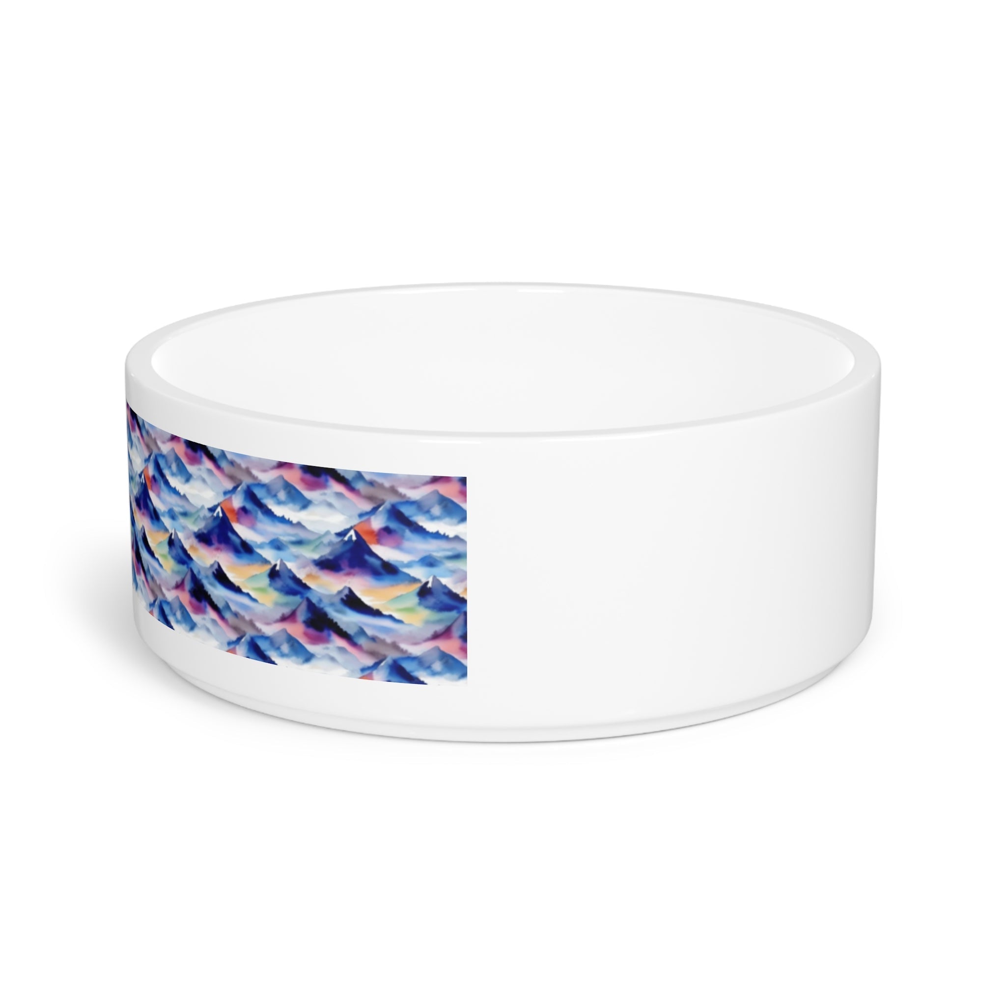 Endless Watercolor Mountain Waves - Pet Bowl