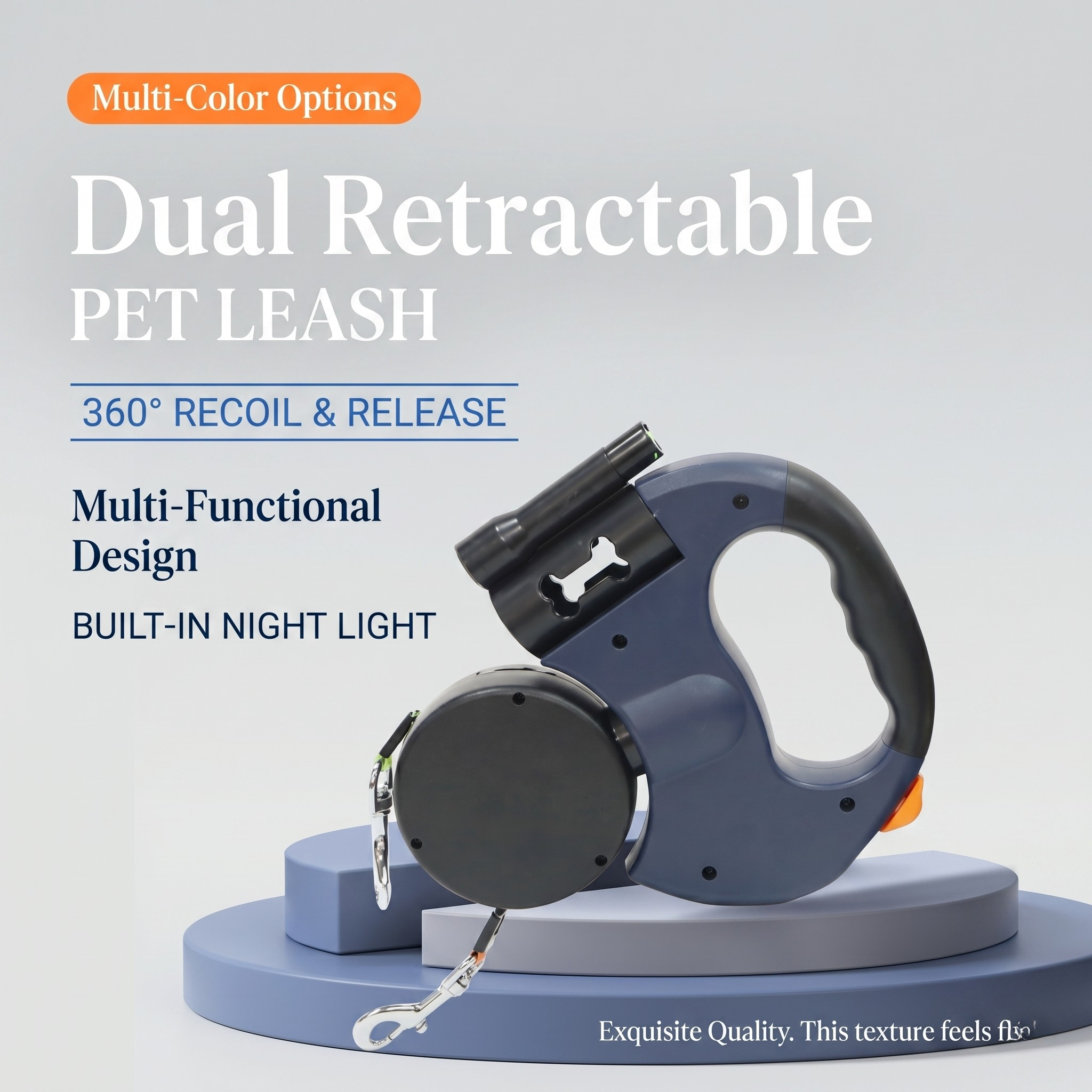 Dual Dog Leash with Anti-Tangle Rotation