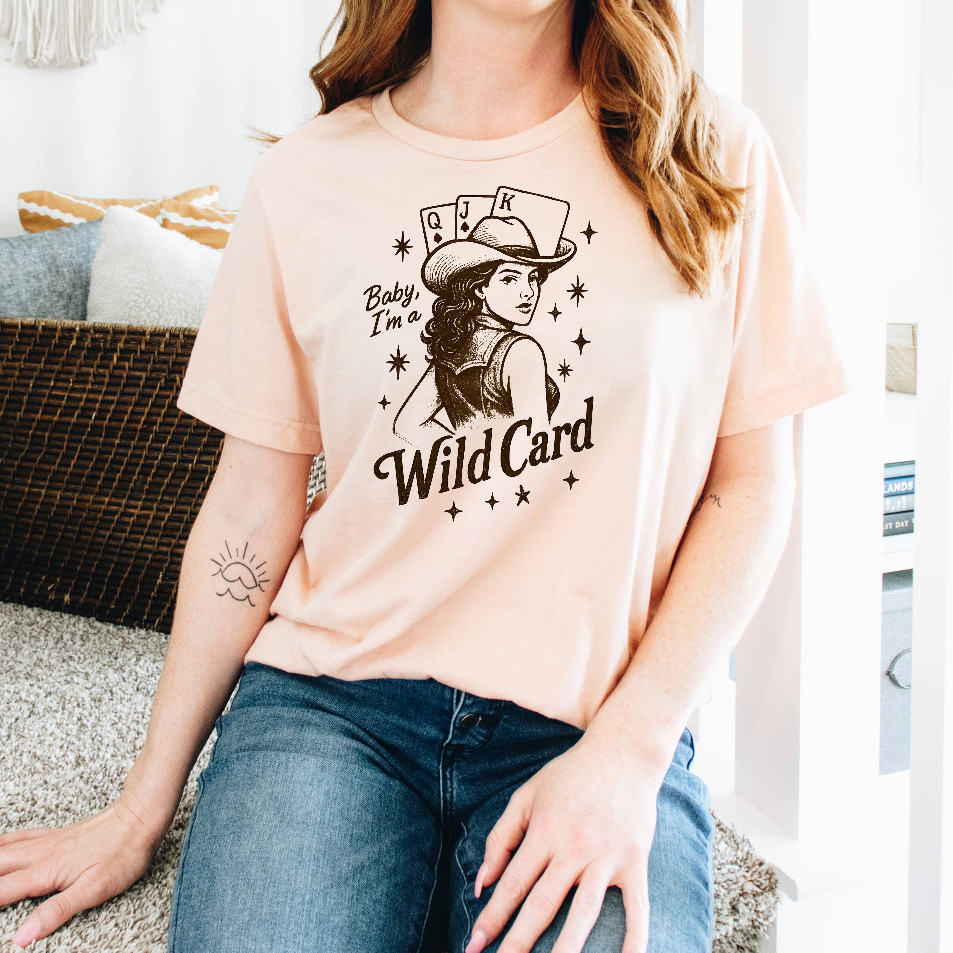 Baby, I'm a Wild Card Graphic Tee | Retro Western Cowgirl