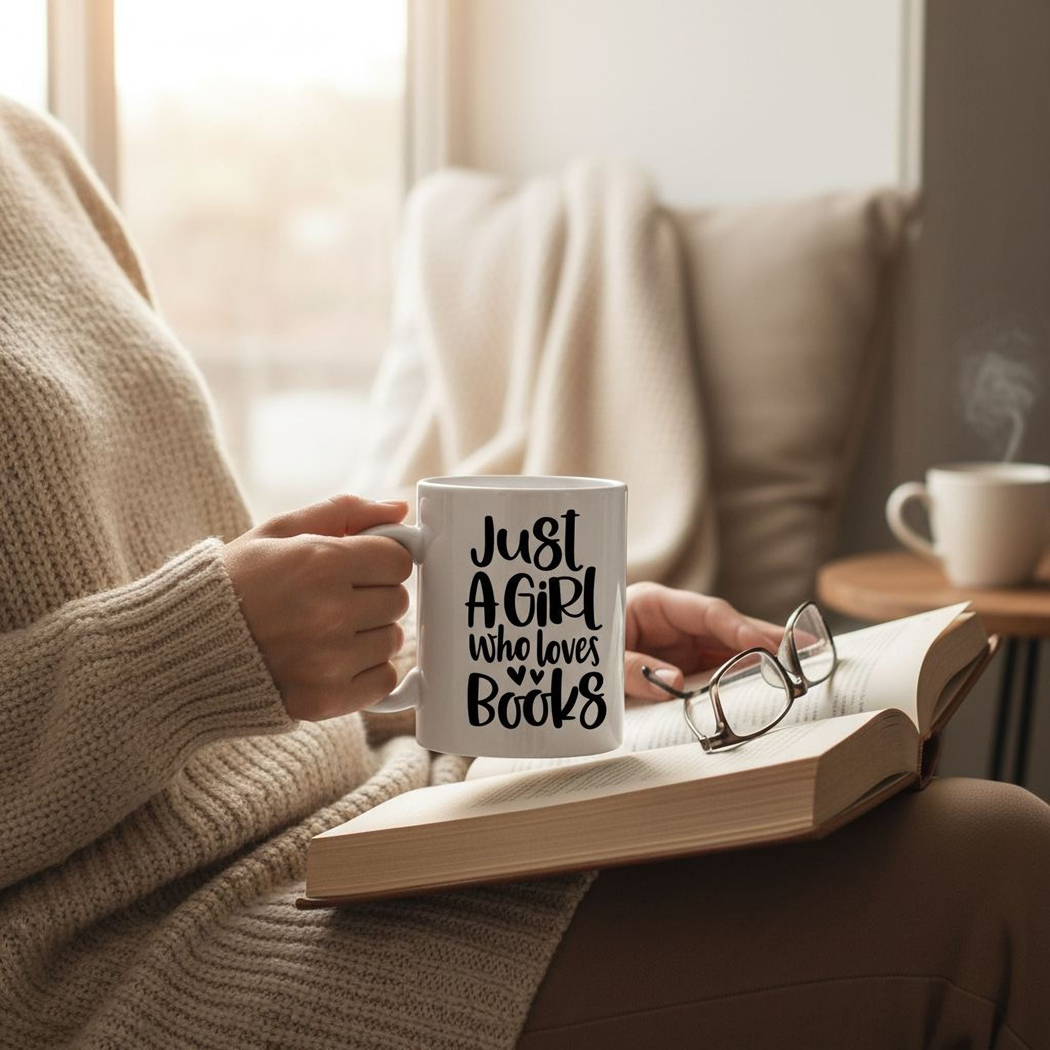 Book Lover Mug, Just a Girl who loves books coffee mug, Gift for Reader, bookish mug, Book Gifts for women