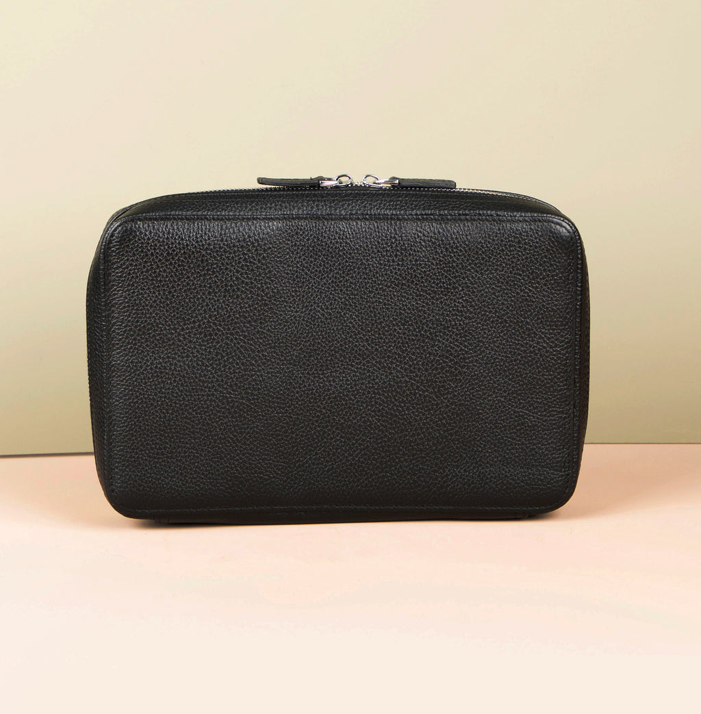 Leather Tech Organizer Case - Black - Oslo