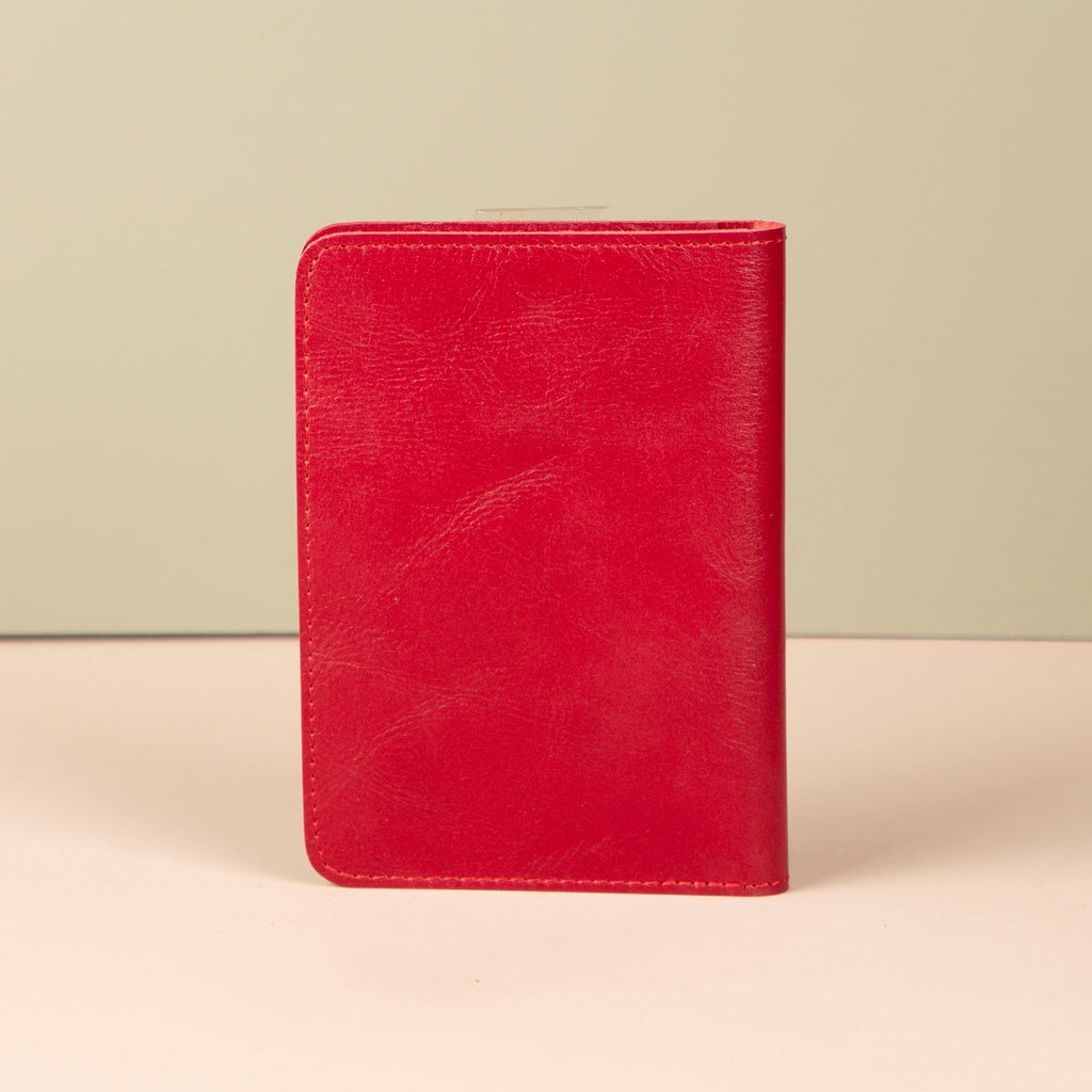 Leather Passport Holder - Red - Milan