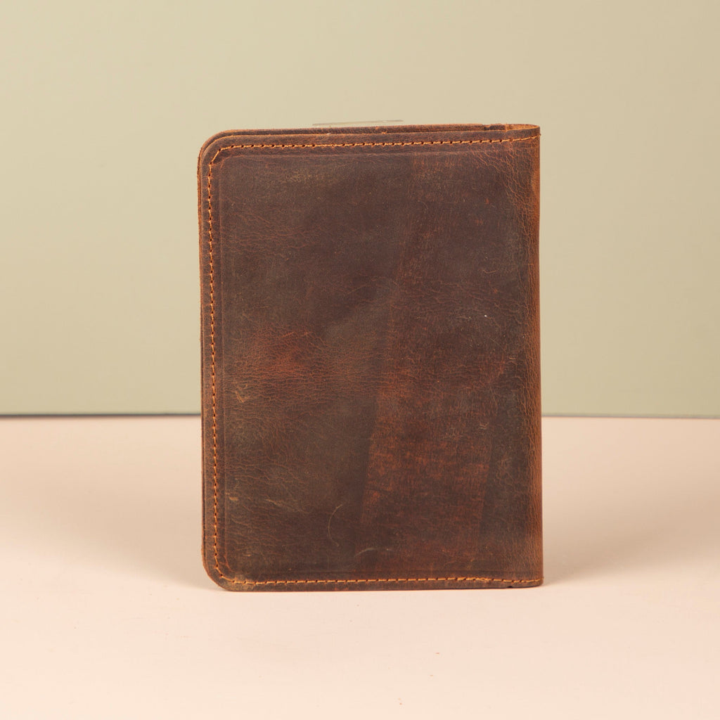 Leather Passport Holder - Dark Brown - Milan