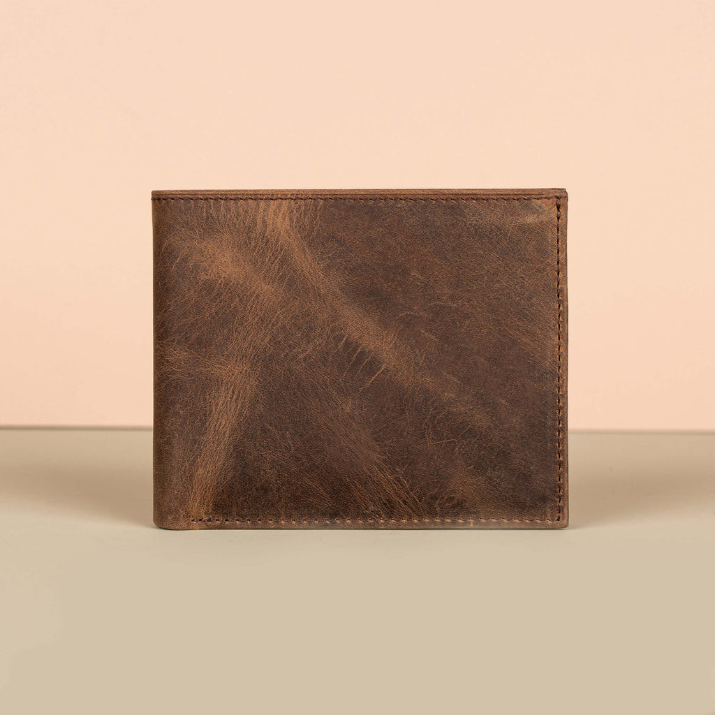 Classic Leather Bifold Wallet - Brown - Los Angeles
