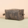 Handmade Leather Makeup Bag - Brown- Minneapolis