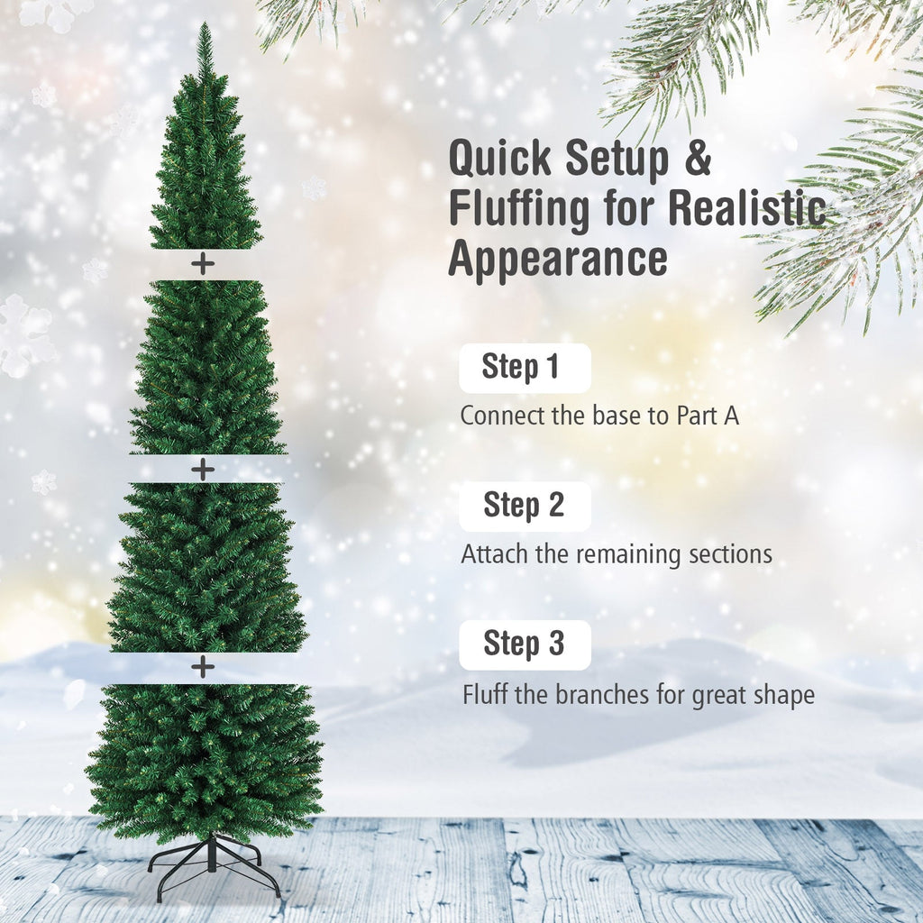 PVC Artificial Slim Pencil Christmas Tree