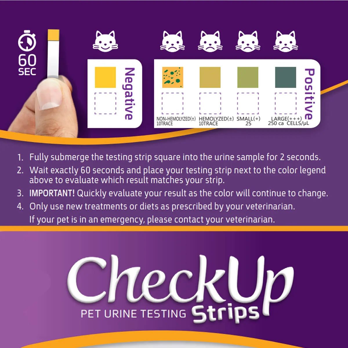Coastline Global CheckUp Blood in The Urine Urine Testing Strips for Cats and Dogs 50CT