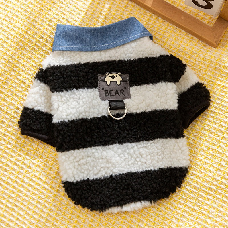 Leash Hole And Collar Winter Thick Warm Cozy Sweater For Small Medium Breeds, For Teddy Dachshunds Yorkies Cats