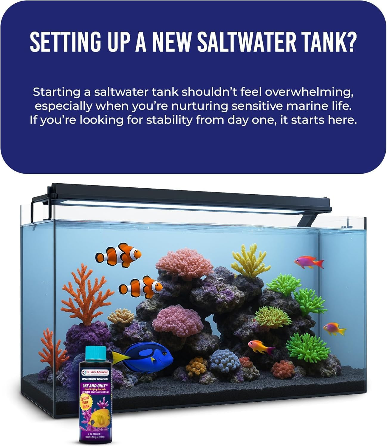 Dr Tim's One & Only Saltwater Nitrifying Bacteria 2 4 8 oz Aquarium