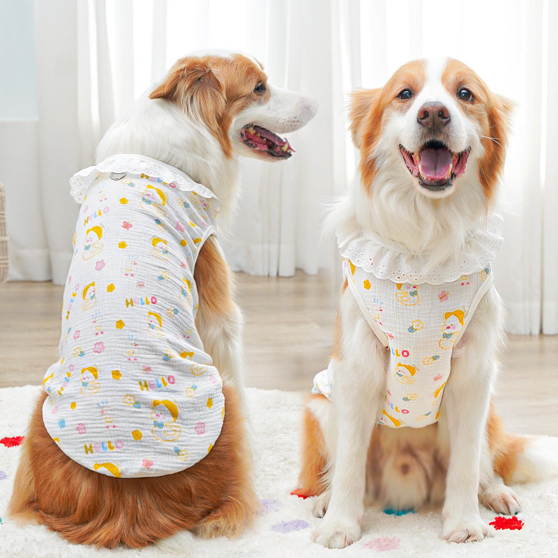 Pets All-cotton Yarn Breathable Thin Large Dog Cat