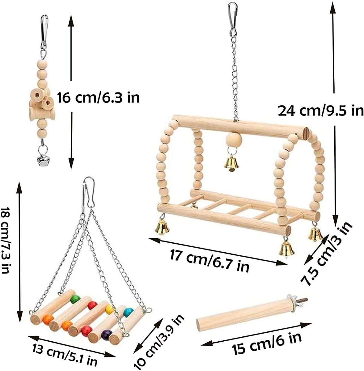 8 Pack Bird Toys for Cage Accessories
