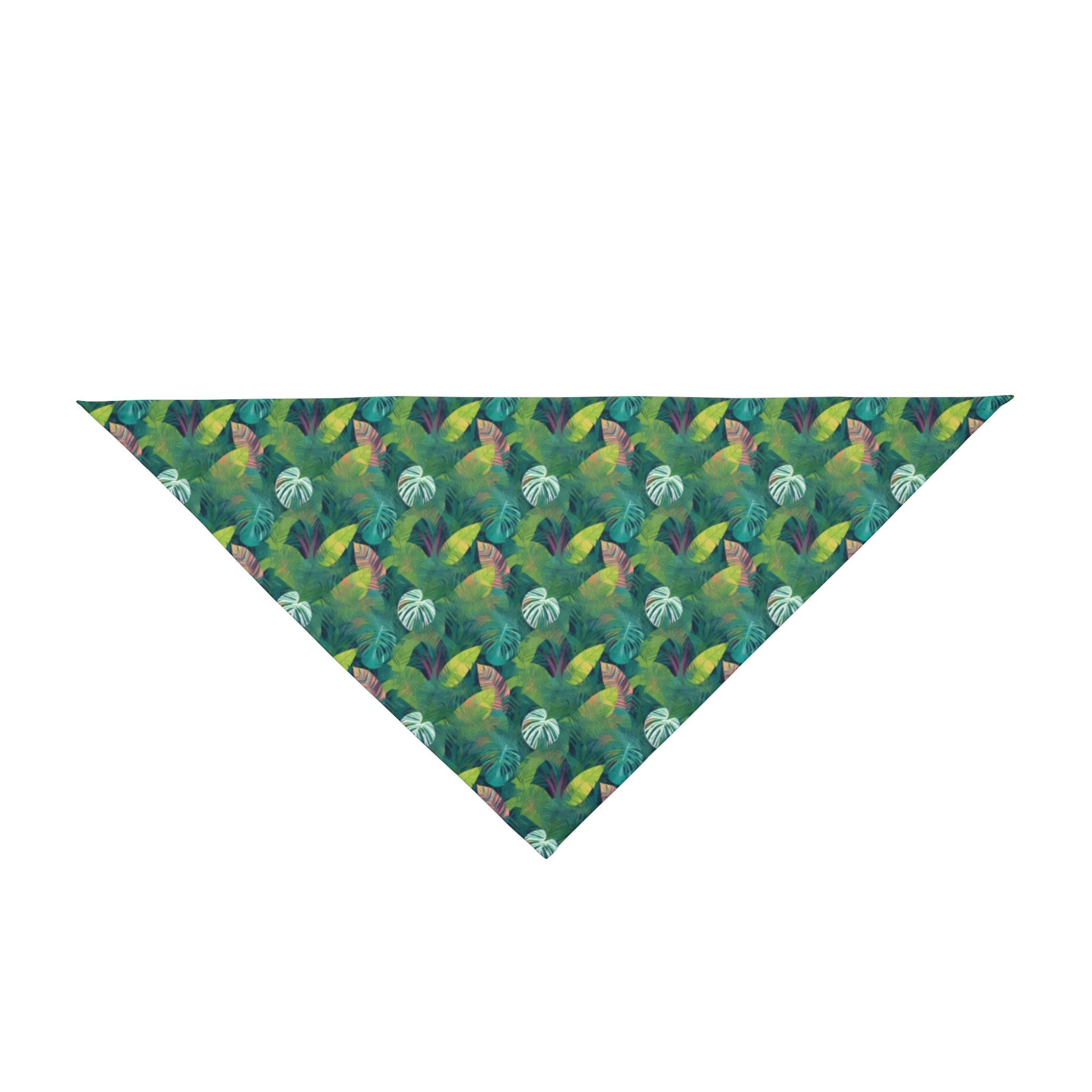 Emerald Canopy Pattern of Tropical Leaves - Pet Bandana Pet Zen