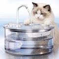 Glass Pet Water Fountain 108 oz for Cats & Small-Medium Dogs, Quiet Pump