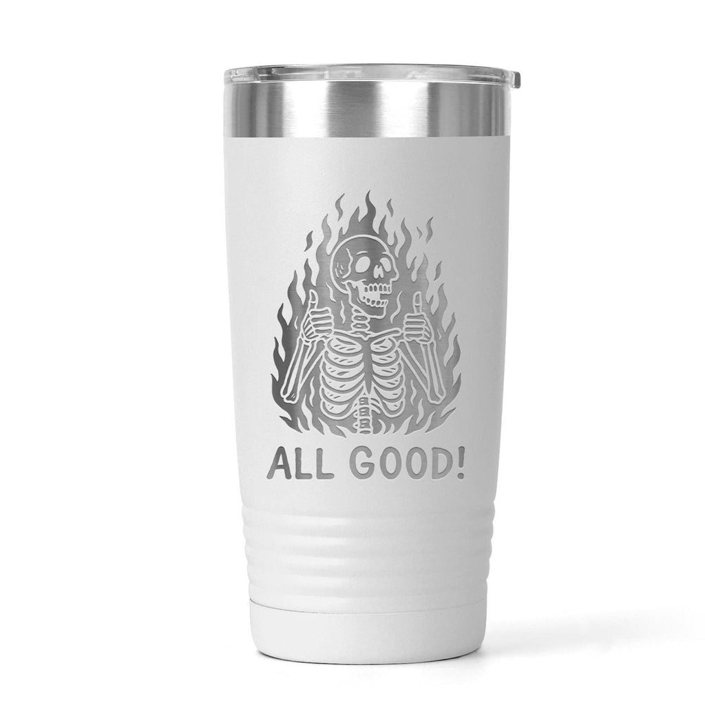 Insulated Travel Mug – Double Wall Tumbler with Funny Skeleton Gift, Spill Proof