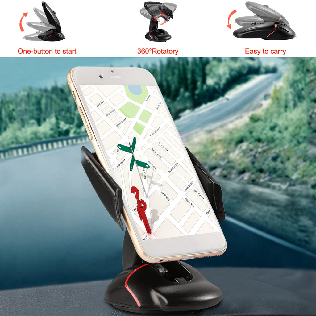 Car Phone Holder with Sticky Gel Pad and Adjustable Arm