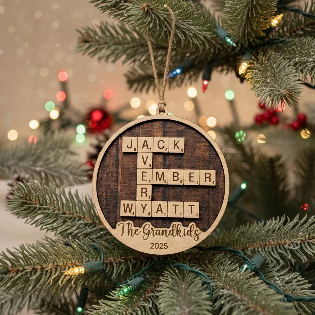 Personalized Christmas Ornament – Grandkids Names Keepsake | Gift for Grandparents