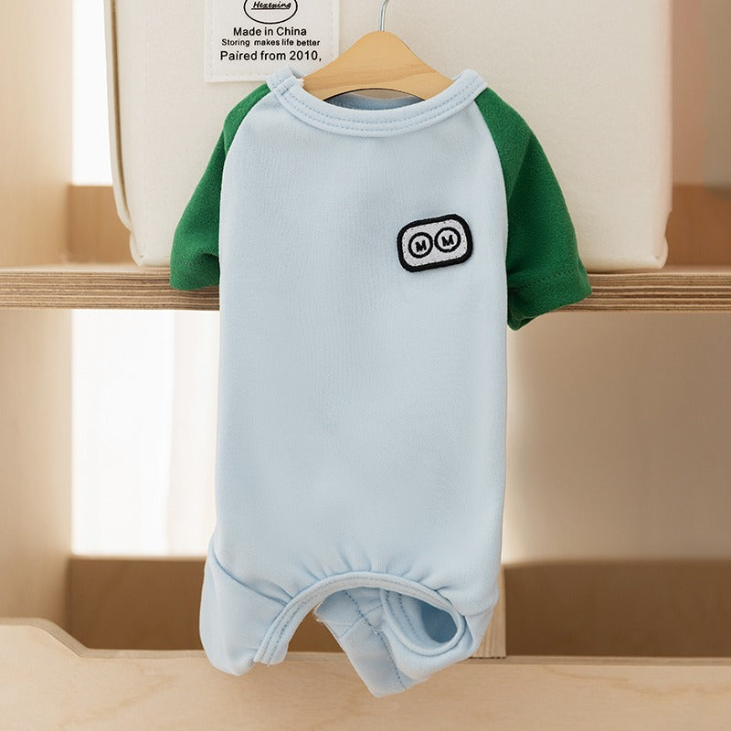 Cute Cartoon Patch Pet Jumpsuits - Soft Fleece Onesie For Small Dogs  Cats