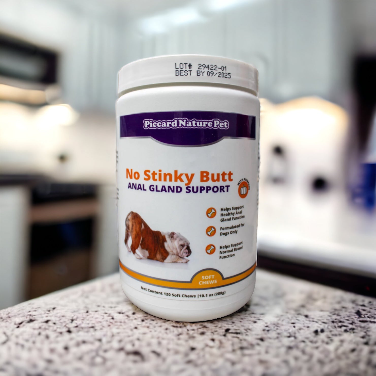 PiccardNaturePets No Stinky Butt Anal Gland Dog Support 120 Count Chews