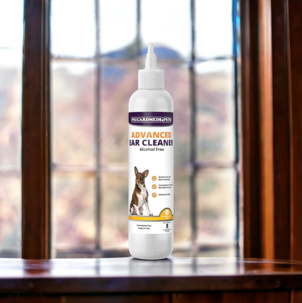Piccardmeds4pets Advanced Ear Cleanser Alcohol Free for Dogs and Cats 8 oz. + FREE Bandana!