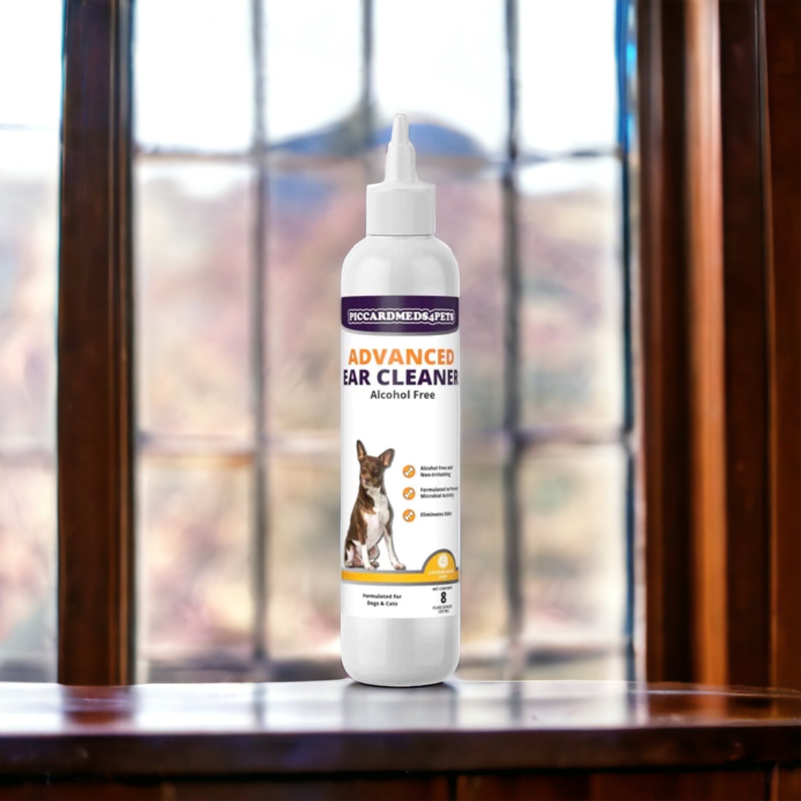 Piccardmeds4pets Advanced Ear Cleanser Alcohol Free for Dogs and Cats 8 oz. + FREE Bandana!