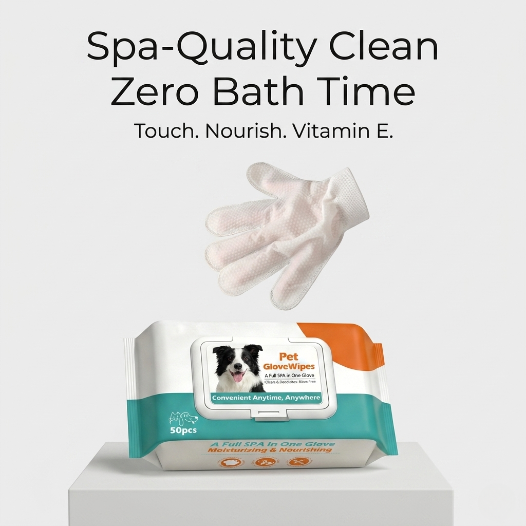 Waterless Pet Cleaning Grooming Gloves