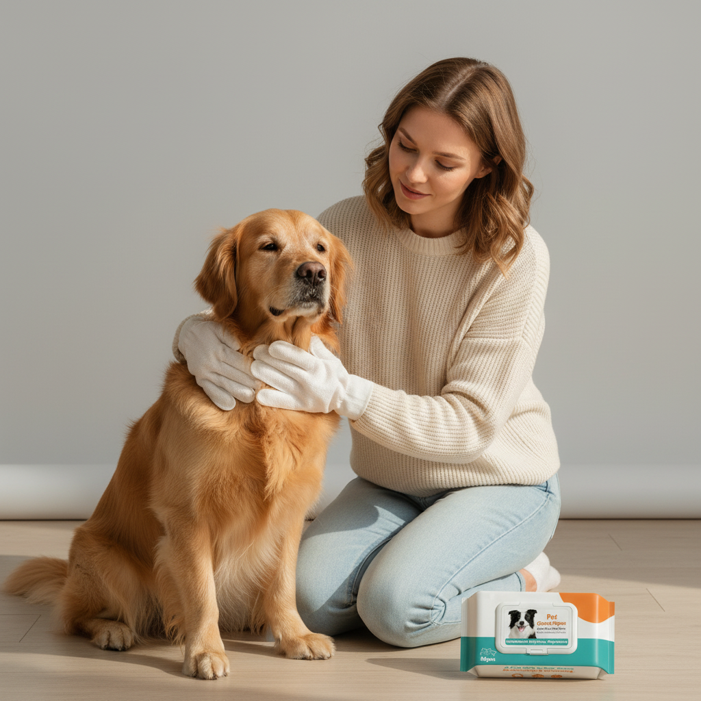 Waterless Pet Cleaning Grooming Gloves