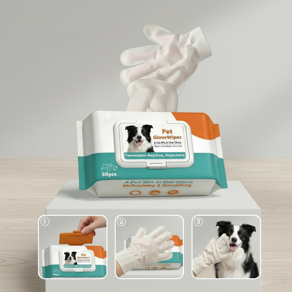 Waterless Pet Cleaning Grooming Gloves