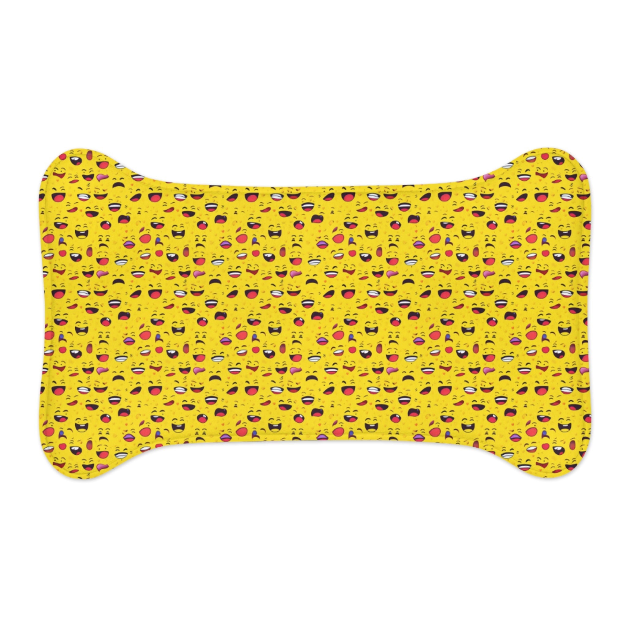 Endless Grins: A Sea of Laughing Faces - Pet Feeding Mat Pet Ze
