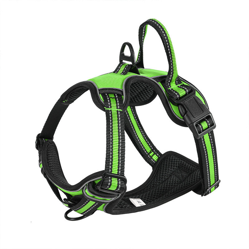 Dog Vest Chest And Back Breathable Reflective Gallus Hand Holding Rope