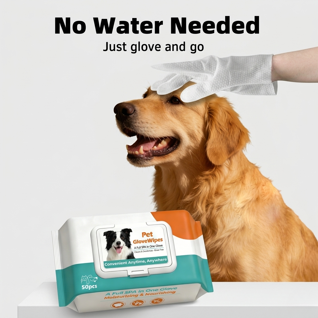 Waterless Pet Cleaning Grooming Gloves