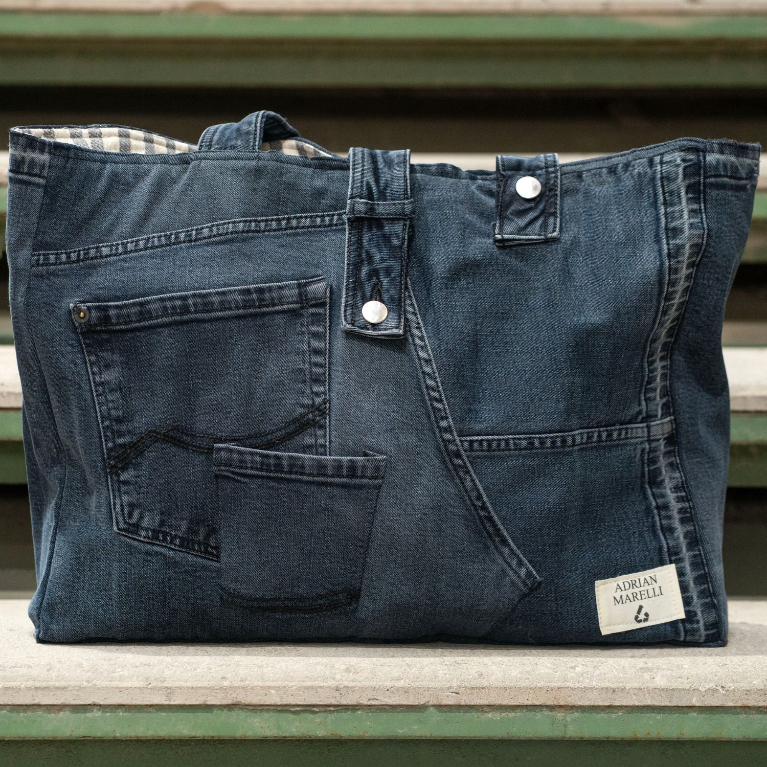 Brooklyn Heritage Tote / Recycled Denim Black