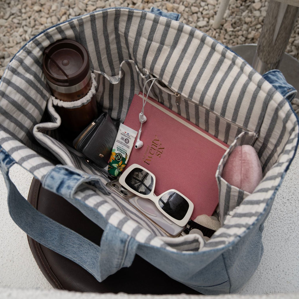 Brooklyn Heritage Tote / Recycled Denim White