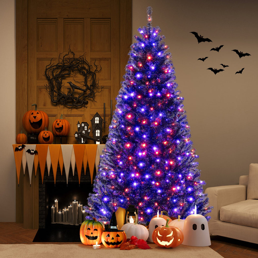 6/7/8 Feet Artificial Christmas Tree with 6 Lighting Modes and Spooky Sounds