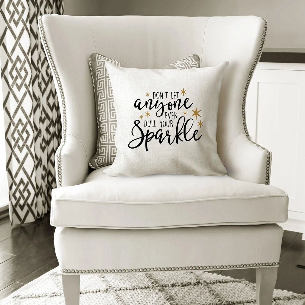 Throw Pillow Gift - Motivational Pillow Cover With Black & Gold Quote, Twill Canvas