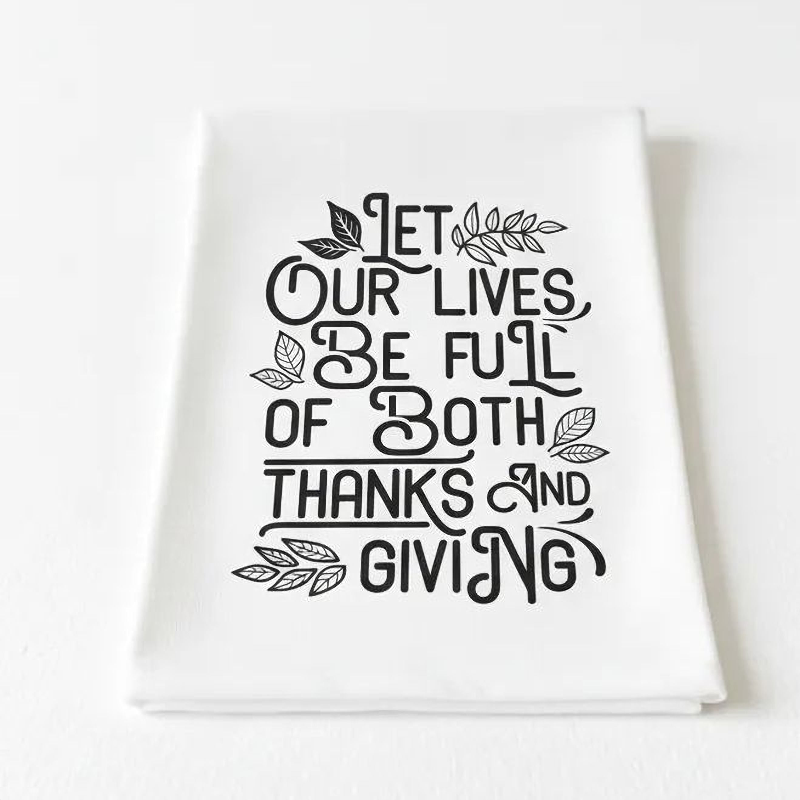 Thanksgiving Kitchen Towel, Hostess Gift, Housewarming Gift, Thanksgiving Kitchen Decor, Thankful Tea Towel, Fall Flour Sack Towel