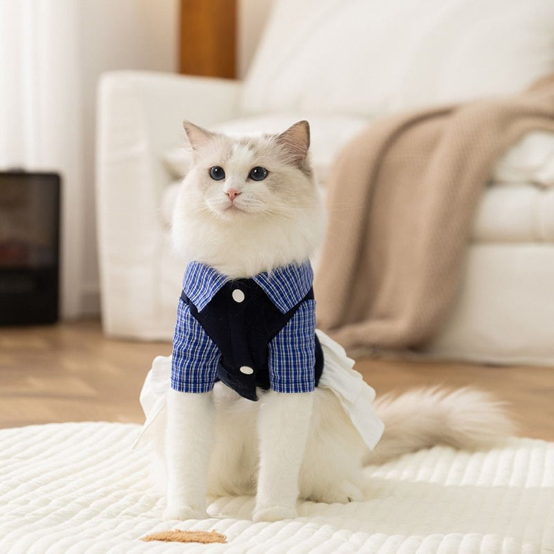 Formal Pet Dress With School Style Ruffles For Dogs And Cats