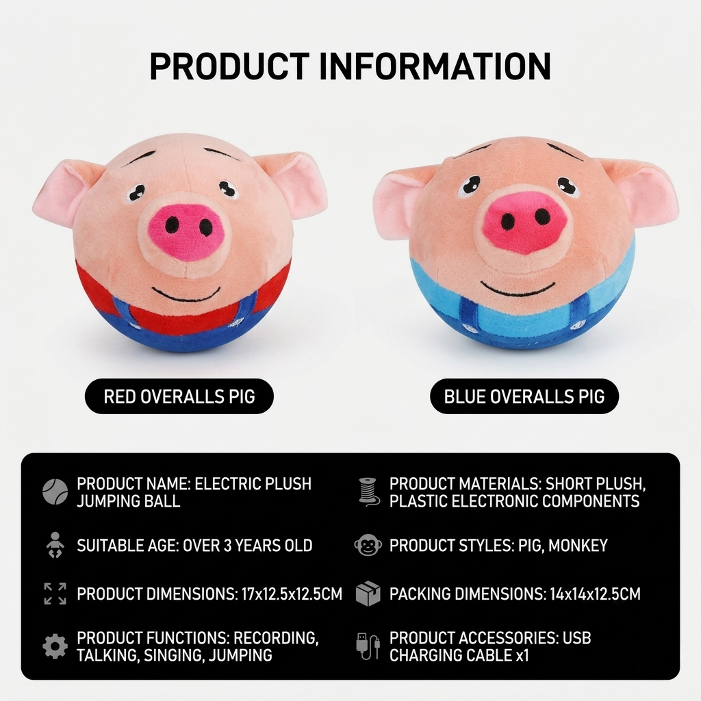 Interactive Jumping Pig Toy Ball