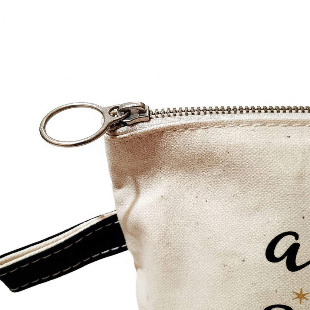 Inspirational Cosmetic Bag - Zipper Pouch - Pencil Case - Gold Sparkle