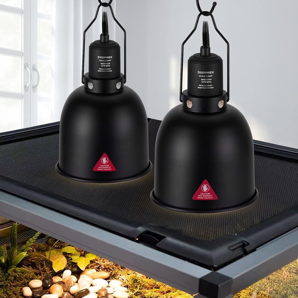 DXOPHIEX Reptile Heat Lamp Fixture Deep Dome Basking Light 5 Options