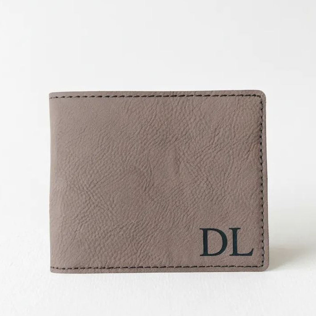 Personalized Leather Wallet - Slim Bifold Design | Custom Monogram Gift for Men