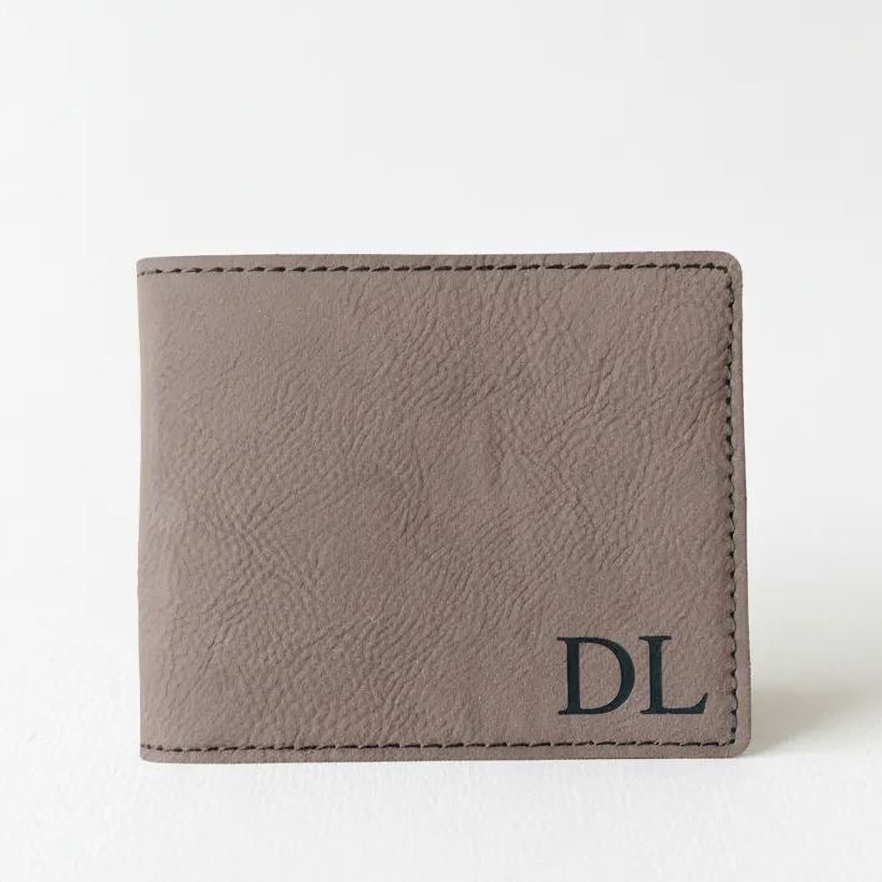 Personalized Leather Wallet - Slim Bifold Design | Custom Monogram Gift for Men