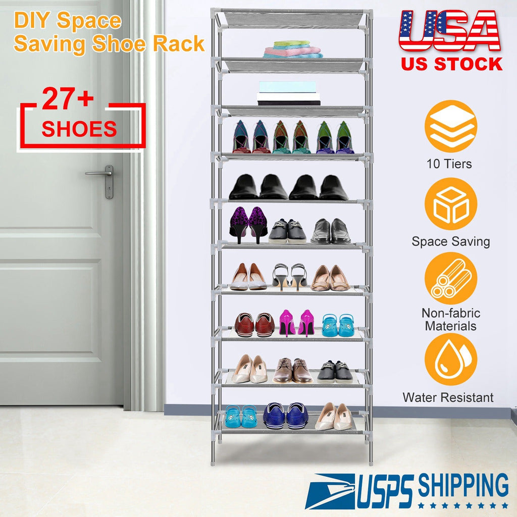 10-Tier Shoe Organizer Rack for Entryways & Closets