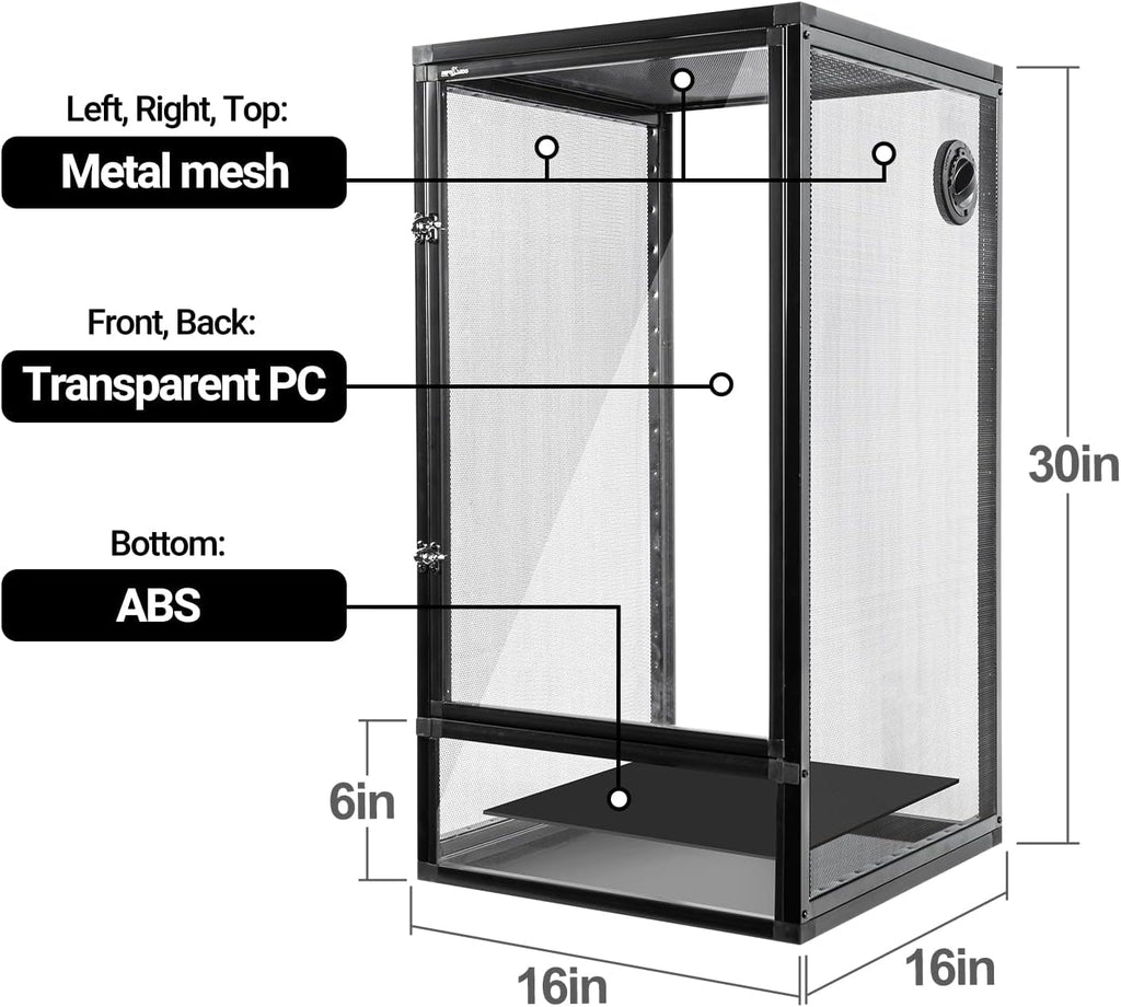 34 Gal Reptile Cage Screen Terrarium Front Opening 2 Sizes