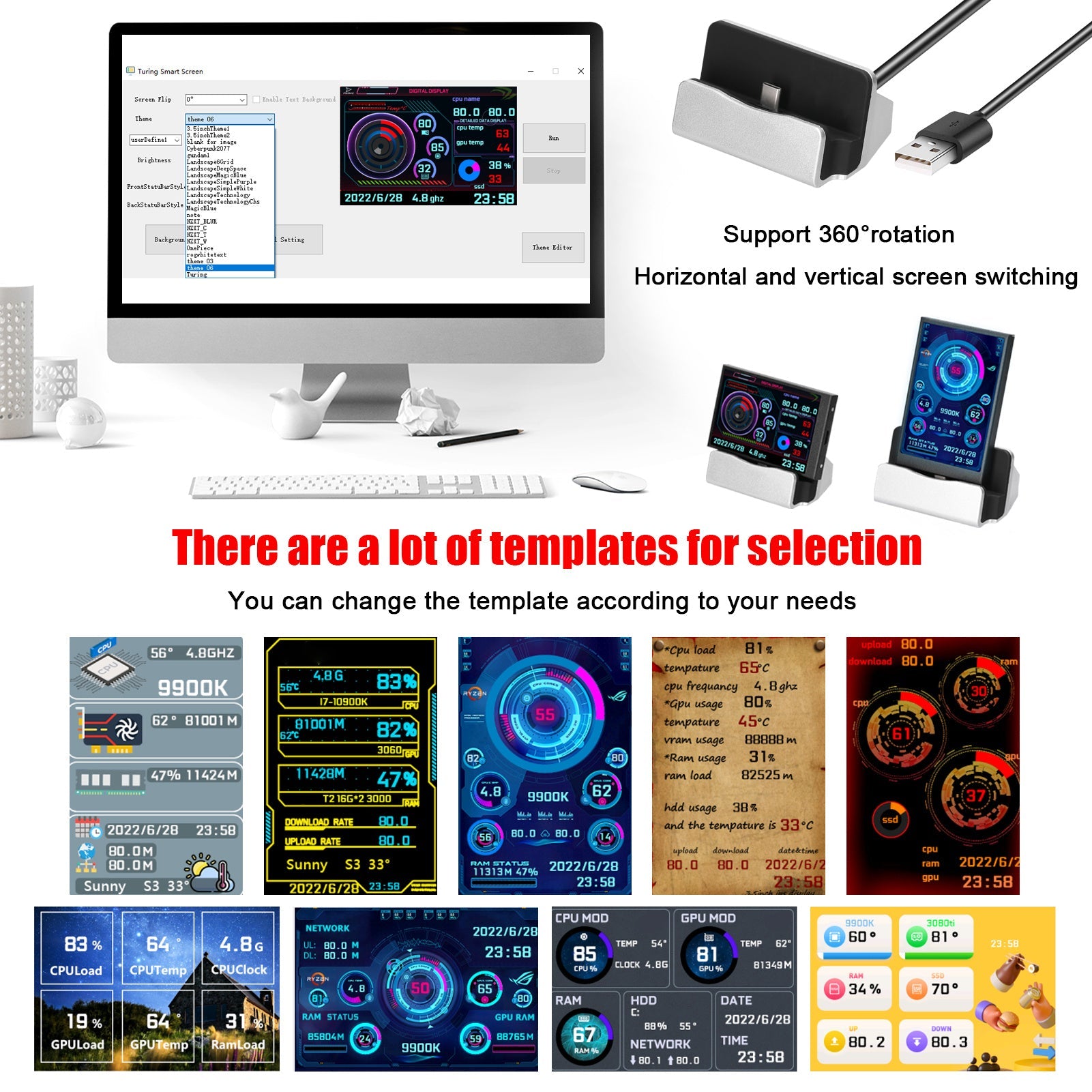 3.5-inch USB Chassis Monitor