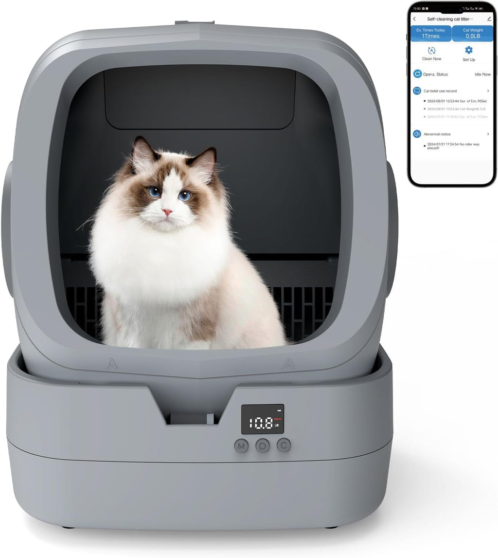 Automatic Self Cleaning Cat Litter Box App Control Weight Monitor