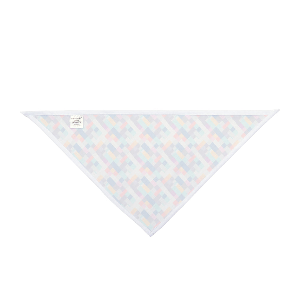 Pastel Pixel Weave in Diagonal Harmony - Pet Bandana Pet Zen