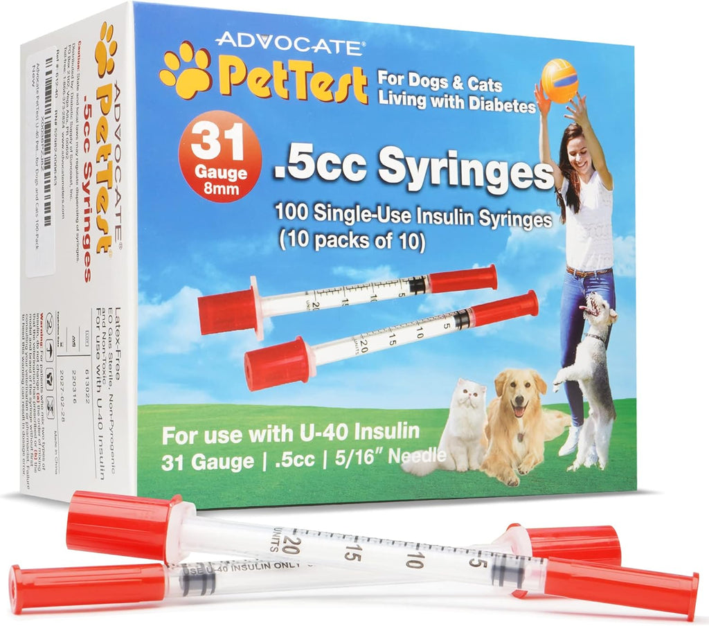 Advocate Insulin Syringes 31 Gauge .5cc Box of 100 Syringes