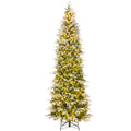 6/7.5/9 Feet Pre-Lit Artificial Christmas Tree Snow Flocked Hinged