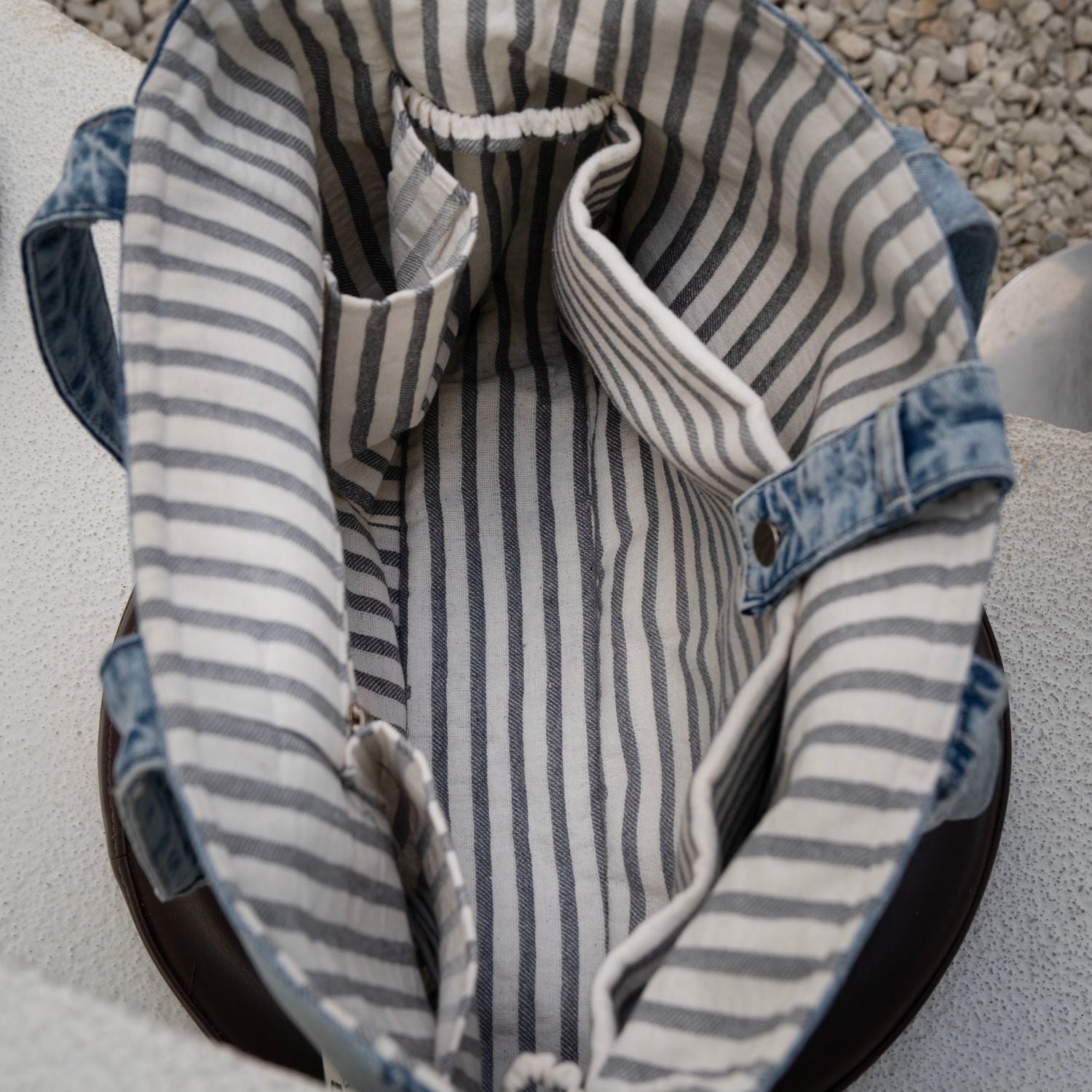 Brooklyn Heritage Tote / Recycled Denim White